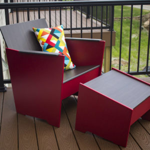 360 Five Designs Brio Lounge Chair in Red