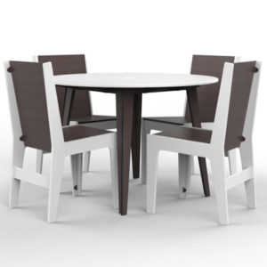 360Five Design Nexus Dining Table in White with Chairs