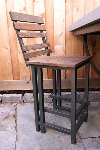 MetalSmith's Custom Metal and Wood Outdoor Bar Stool