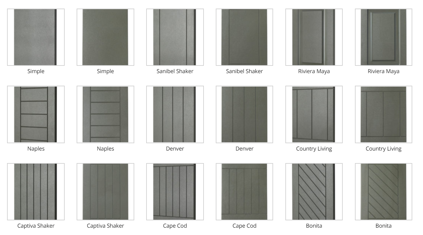 Open Air Cabinetry Standard Door Styles