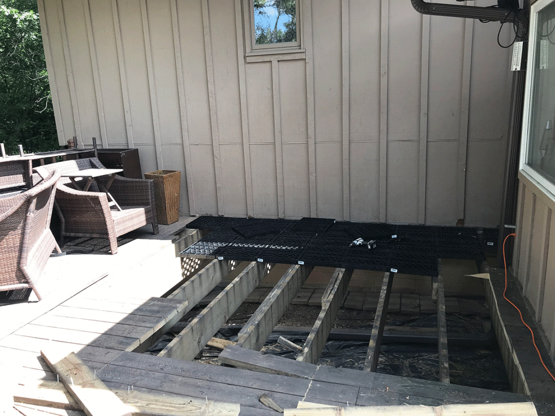 Tearing off the old cedar boards and installing silica grid