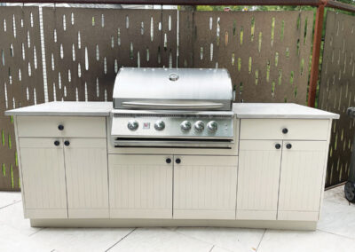 Cape Cod Cabinets from Open Air Cabinetry in Glacier Gray